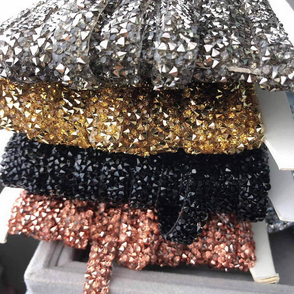 1 10 см ширина прозрачная Серебряная стразы отделка ярд/Лот необычное свадебное