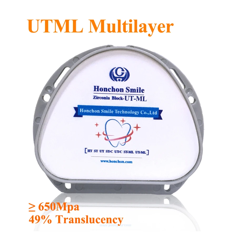 

1 Piece Free shipping UTML 89x71x14mm Amann Girrbach High Translucent Multilayer Zirconia Block