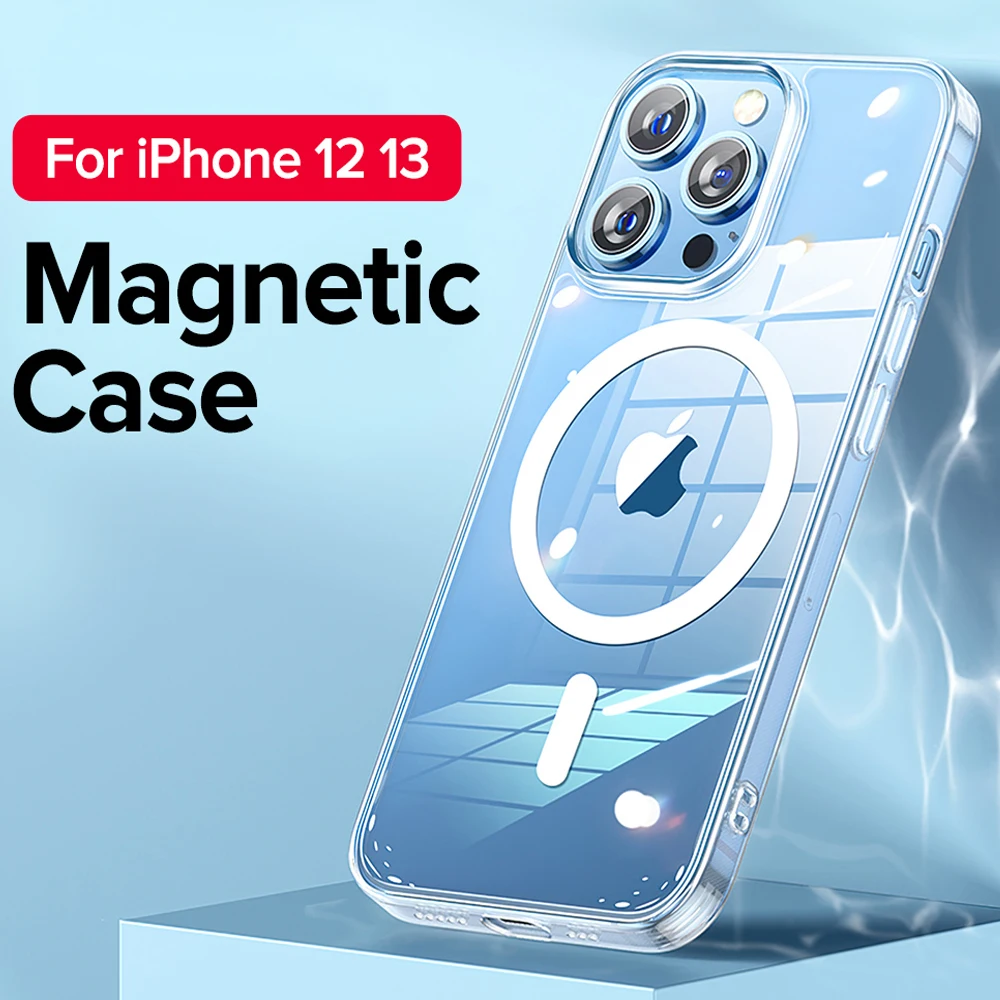 

Transparent Magnetic Case Ultra Clear Magnetic Circle Mobile Phone Case on For IPhone 12 11 13 Pro Max 12 Mini 2021 Phone Cover