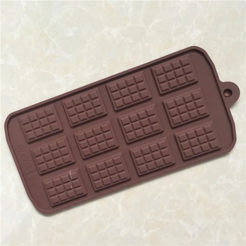 

12 Silicone Waffle Chocolate Chips DIY Homemade Mold High Temperature Resistant Easy Clean Cake Decorating Tools Bakeware Mould