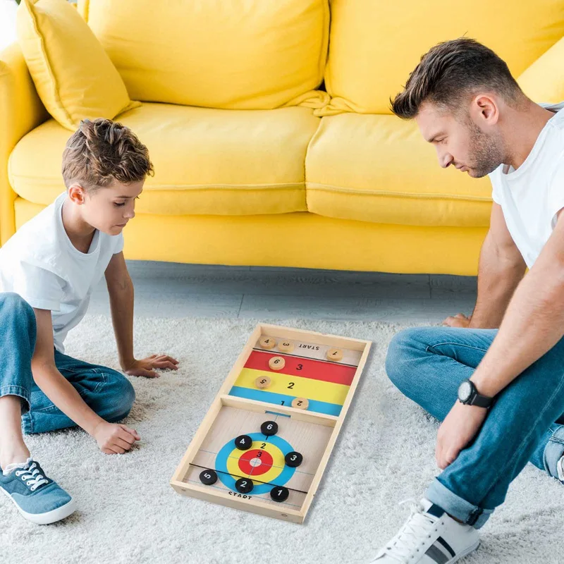

New Design Wooden Board Game Fast Sling Puck Game Go Game Toys Parent-Child Family Interaction Toy For Children