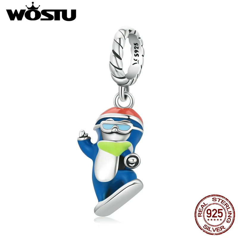 Шарм женский из серебра 925 пробы с Бусиной в виде пингвина | Украшения и