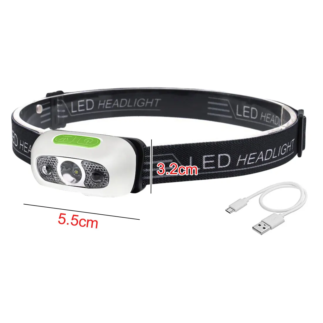 

USB 6000Lm Mini LED Headlamp Rechargeable Body Motion Sensor LED Headlight Camping Flashlight Head Light Torch Lamp With