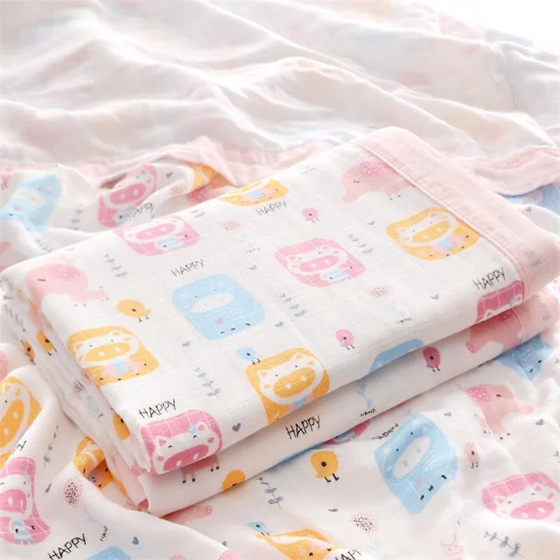 110*110 см Новорожденные банное полотенце одеяло 4 слоя из бамбукового волокна для