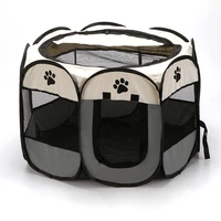 portable folding pet playpen dog house octagonal cage for cat tent playpen puppy kennel easy operation fence outdoor dogs house