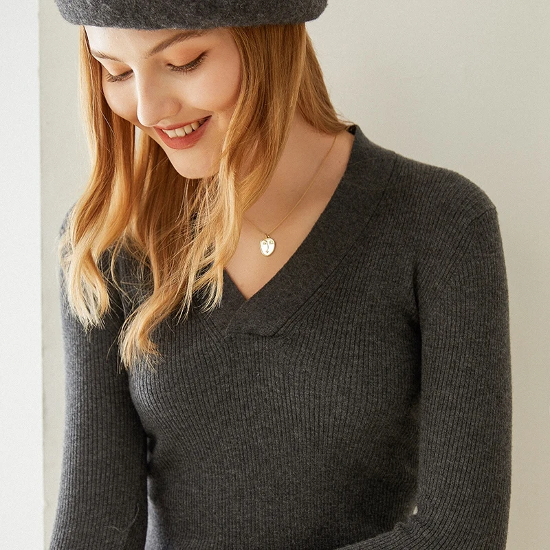 Осень-зима 2020 новый кашемировый свитер с V-образным вырезом модная женская куртка