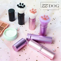 zzdog 1pcs high quality fluffy face powder foundation blush brush soft cat paw head cute cosmetic beauty tools for make up