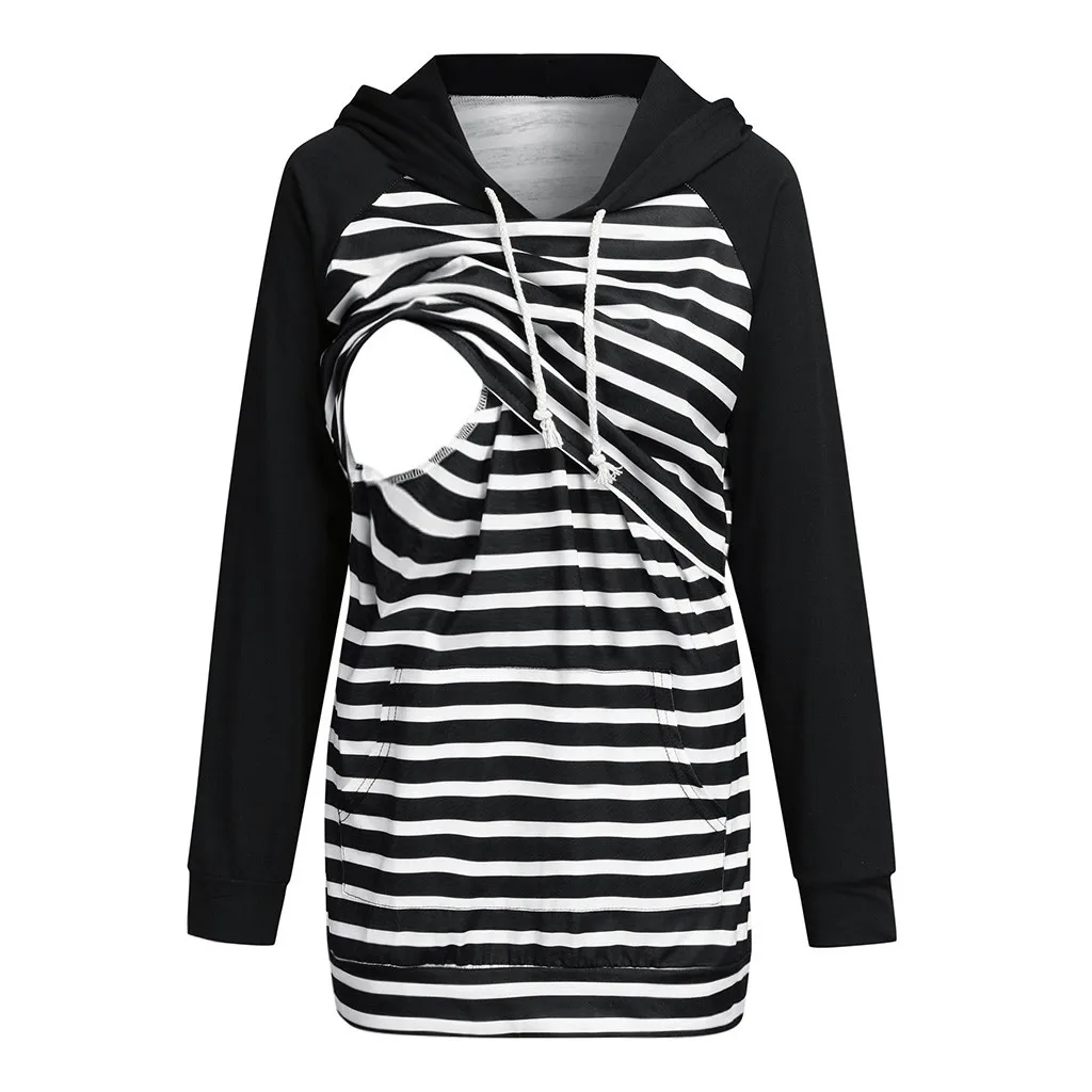 Топы для беременных с капюшоном кормящих матерей одежда грудного вскармливания