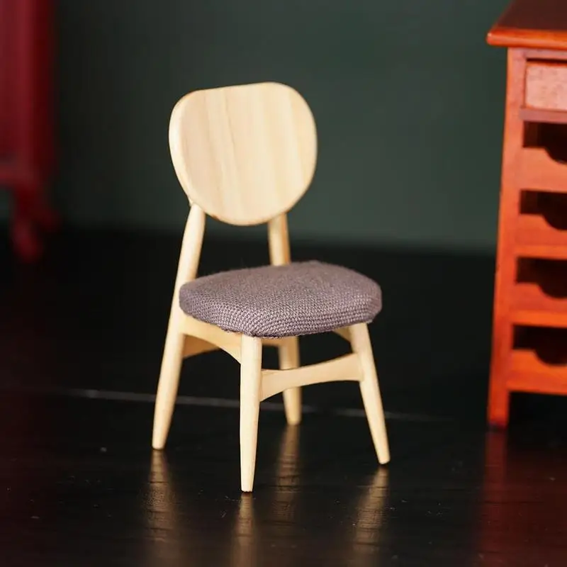 

1:12 Doll House Single Chair Doll House Ash Mini Furniture Decoration