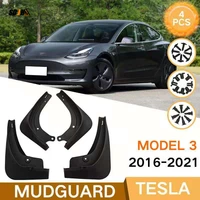 car accessories car front rear fender body protection guard splash flap 4pcsset for 2016 2021 tesla model 3 car mudguard set