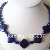 fashion style egyptian lapis lazuli natural round stone diagonal square beads diy european style necklace making 18 my3342