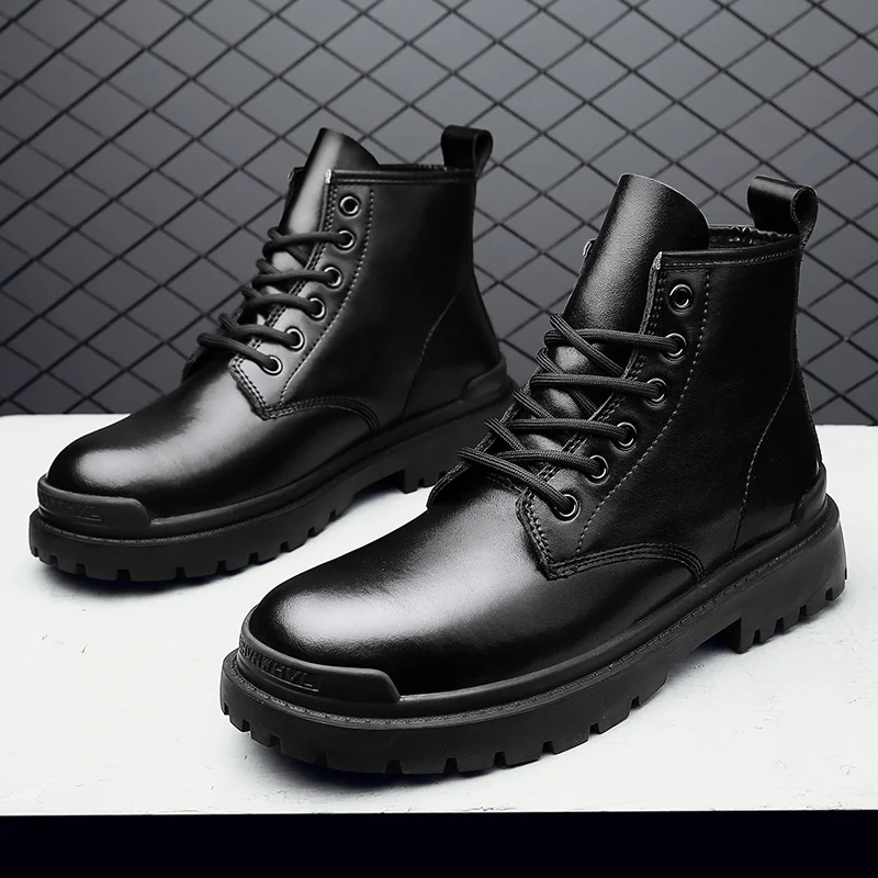 

Мужские повседневные ботинки из микрофибры, резиновая износостойкая нескользящая обувь, бархатные теплые женские сапоги, всесезонные сапо...