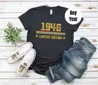 Винтажная 1946 Ограниченная серия 75-летняя рубашка на день рождения РУБАШКА УНИСЕКС75-летняя идея подарка на день рождения 100% хлопок