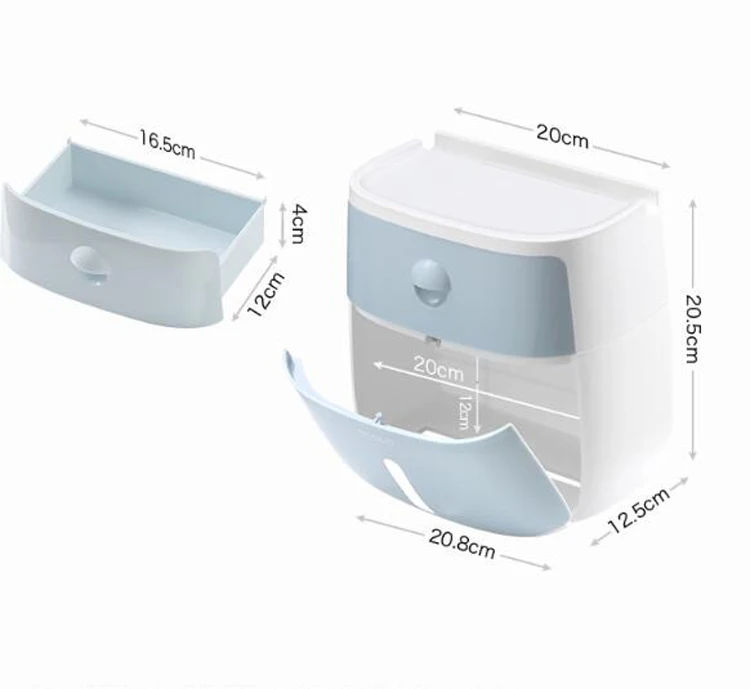 

Plastic Toilet Paper Holder Toilet Paper Towel Holder Bathroom Accessories Storage Box WC Roll Holder Waterproof Wall Mounted