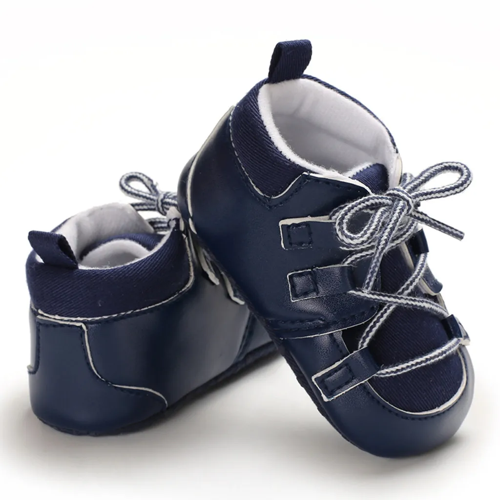 Однотонные кожаные рандомные кроссовки SAGACE на шнуровке обувь для первых шагов