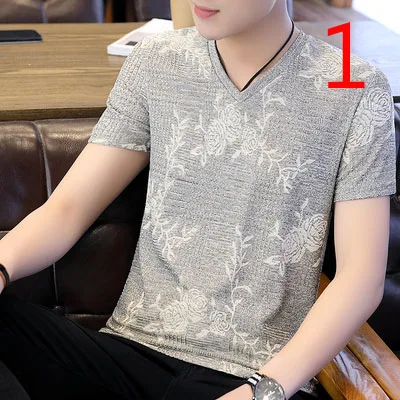 

Embroidered T-shirt men's trend summer Korean version of the loose short-sleeved t-shirt half-sleeved clothes