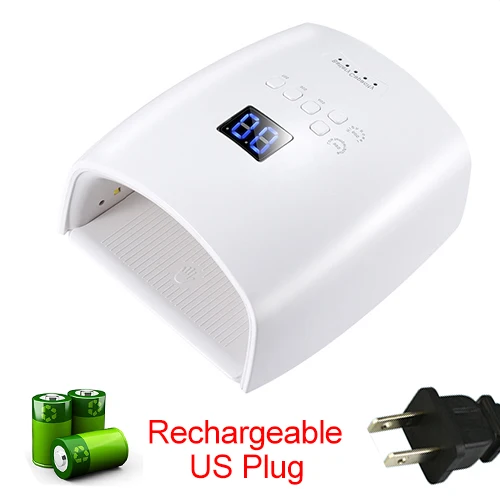US Plug Новейший встроенный аккумулятор Сушилка для ногтей беспроводной 36 Вт двойной источник света Светодиодный УФ-лампа для отверждения всех гелей с умным датчиком и таймером - Цвет: US Plug