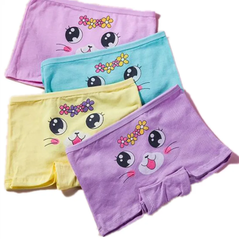 4pcs Girls Cartoon Boxes Children Cotton Underwear Cute Printing Panties Kids Short Panties Girl Underpants Briefs Size 2T-10T images - 6