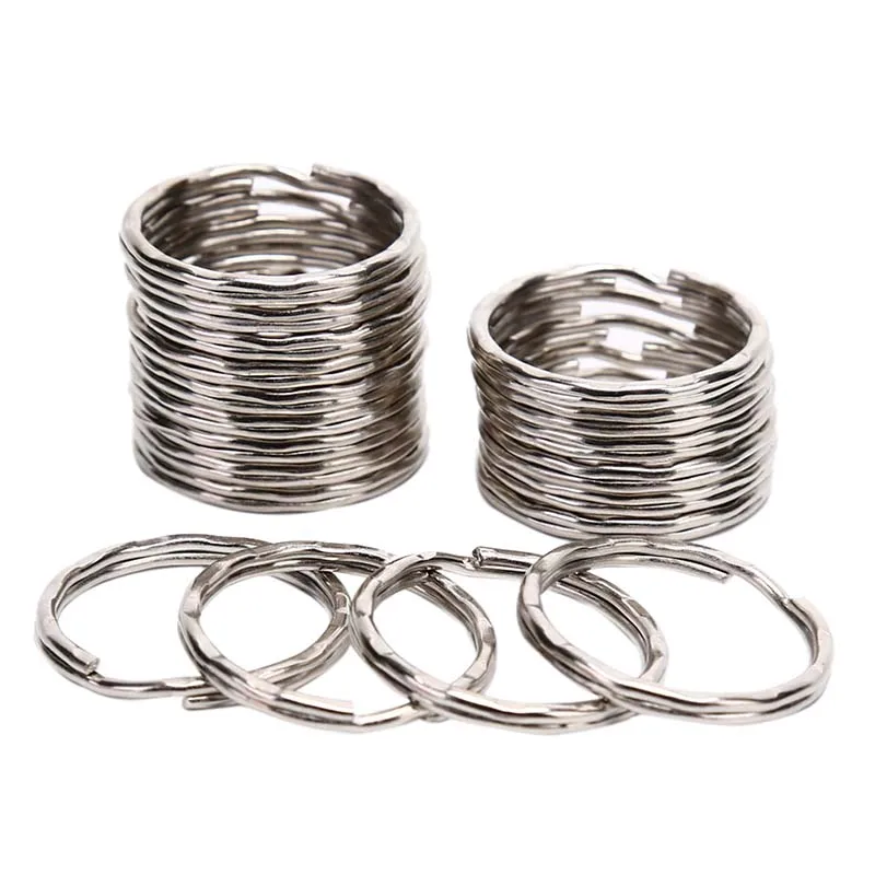 

50PCS DIY Key Rings Knurling Round Key Chain Rings Split Jewelry Making