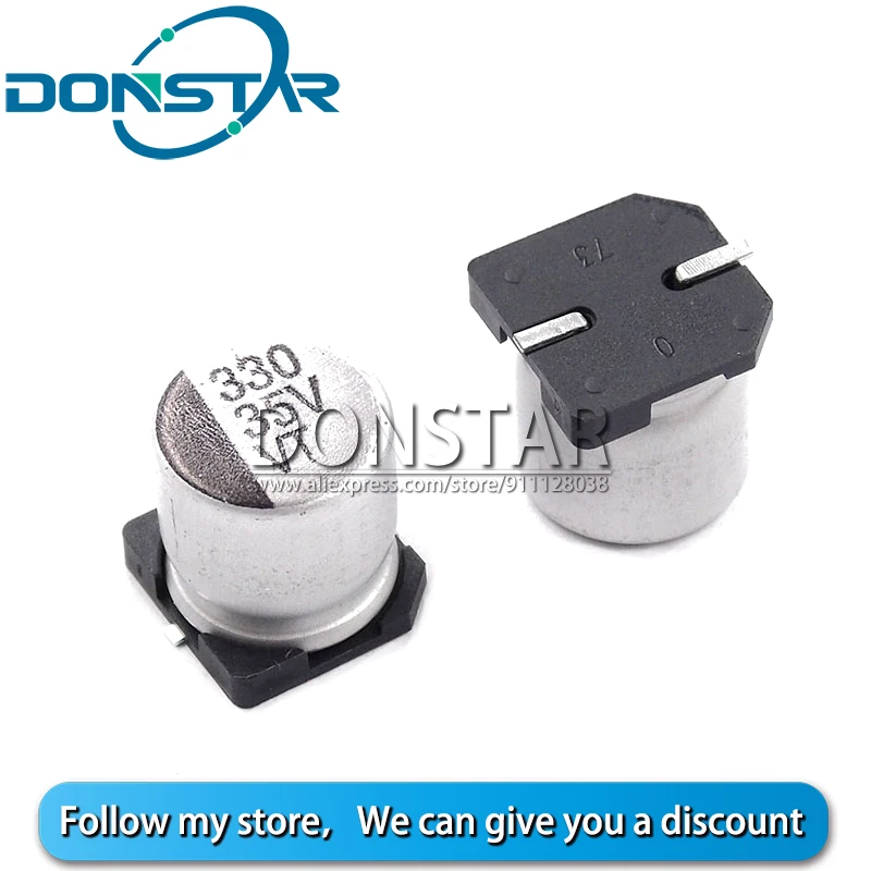 10 штук 35V 330UF 10*10.5 электролитический конденсатор 330 UF 35 V SMD Алюминий на.