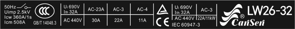 CANSEN LW26-32 C26 32A поворотный кулачковый переключатель двигателя 0-Y-D звезда Дельта 16 терминалов