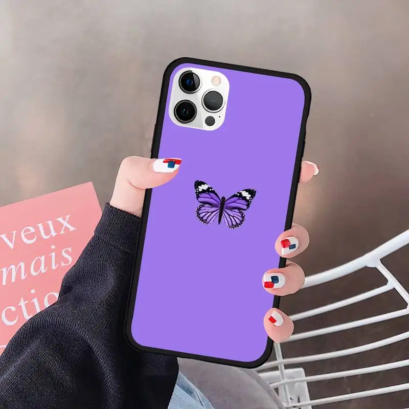 

Personalized Color Cartoon Butterfly Phone Case For Iphone 6 6s 7 8plus X Xr 11 12 Mini Pro Max Cover Fundas Coque