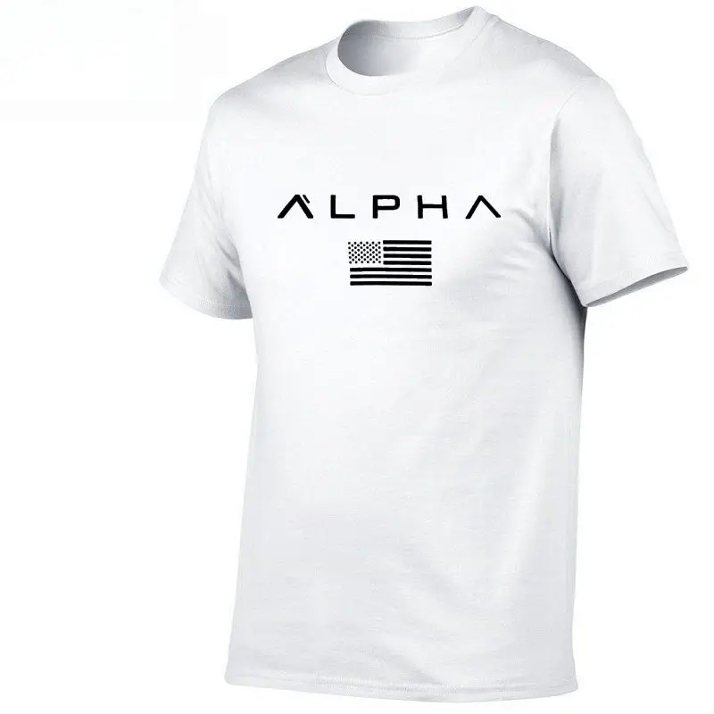 2019 Brand Clothing Gyms t-shirt ALPHA Fitness T-shirt Short sleeve Men Fashion Crossfit Top Tees Multiple Colors Choose |