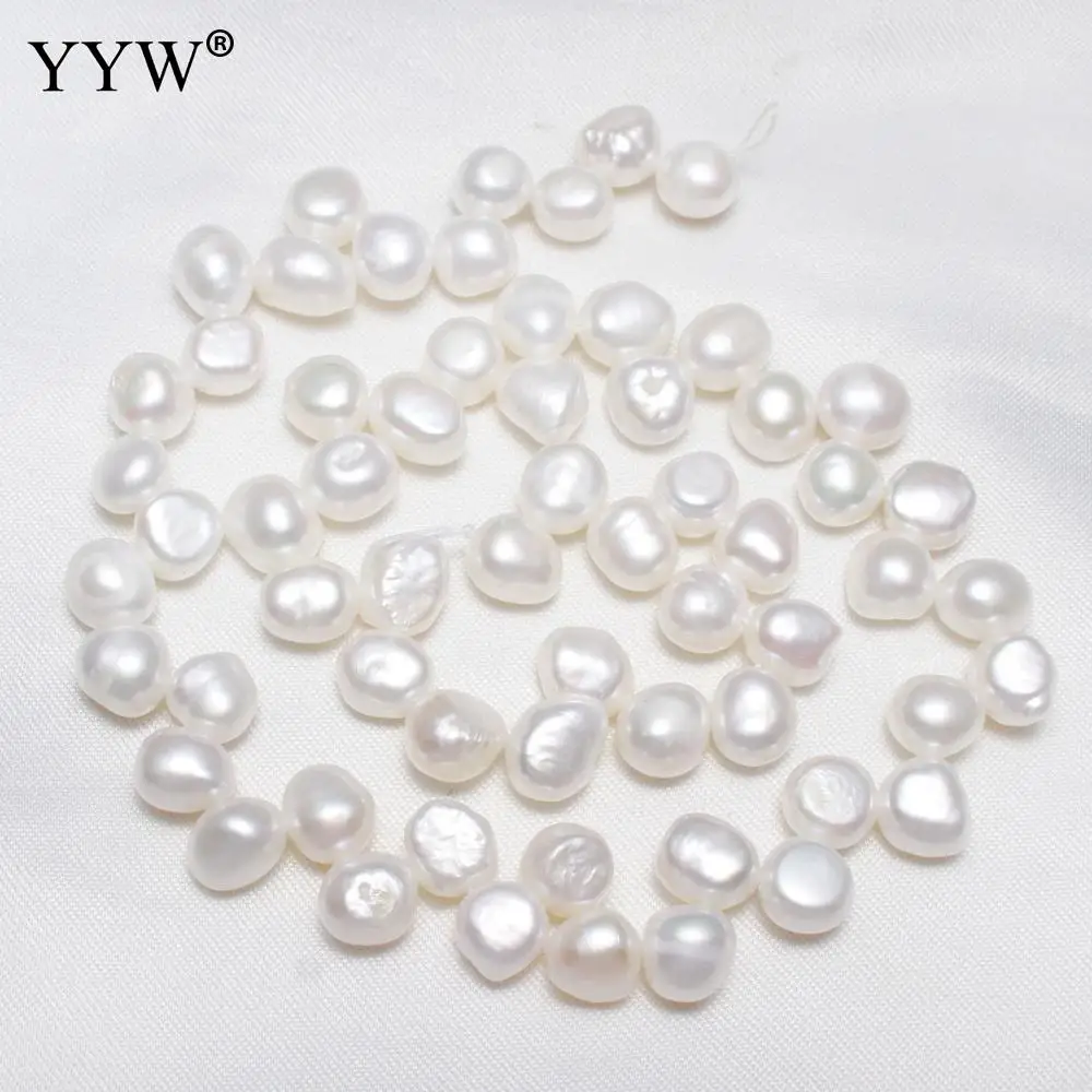 

Cultured Baroque Freshwater Pearl Beads Nuggets Natural White 8-9mm Approx 0.8mm Sold Per 15.3 Inch Strand for Jewelry Making