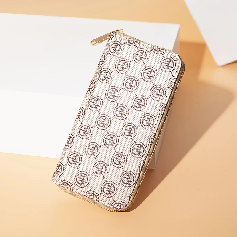 MARRY KORS, женские кожаные кошельки на молнии, бежевый карман для телефона, кошелек, держатель для карт, Женский Длинный кошелек, портмоне, держатель для карт, клатч
