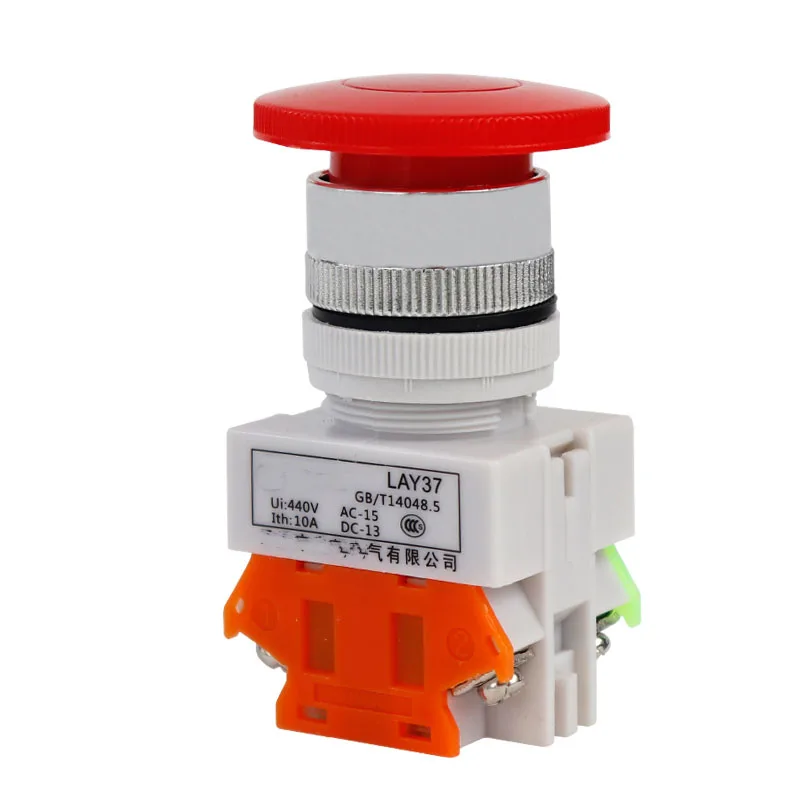 

11m lay7-11m yh lay37-11m Green/Red 1NO1NC Momentary self-Reset the start Push Button Switch Mushroom button