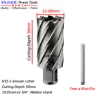 Диаметр 12-60 мм x 50 мм HSS кольцевой резак с Weldon хвостовиком. 2 