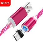 Зарядное устройство со светодиодной подсветкой для Samsung galaxy A10 A6 J4 Xiaomi Redmi 7 7a Honor 8x HTC ZTE Blade V7 LG, магнитный кабель Micro USB