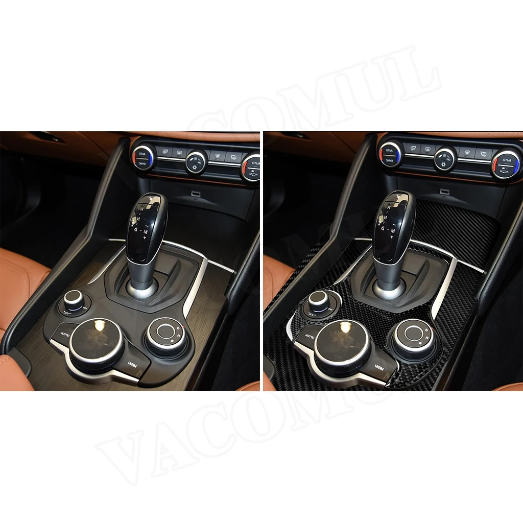 

Car Styling Carbon Fiber Interior Accessories Decor Sticker Center Console Gear Shift Trim Fit For Alfa Romeo Giulia 17-2019 RHD
