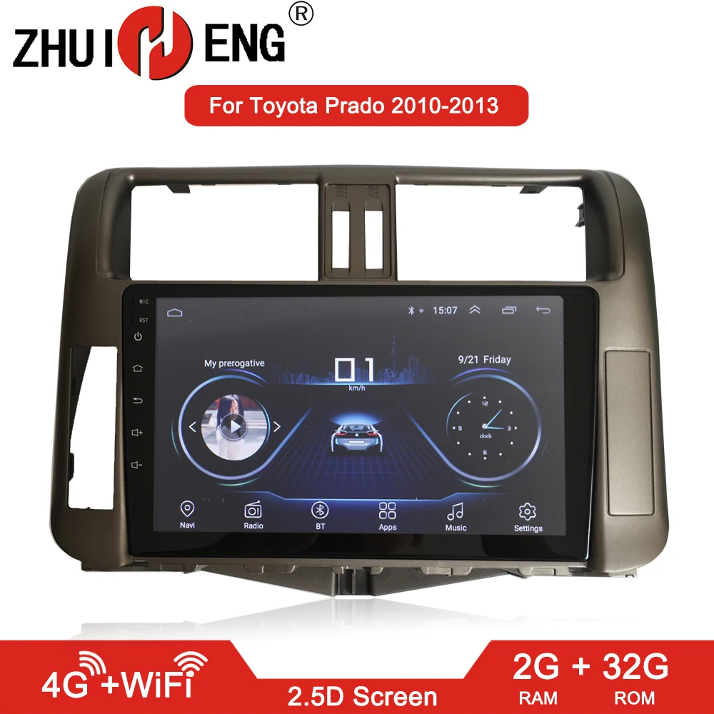 ZHUIHENG 2G + 32G Android 8 1 автомобильный радиоприемник для Toyota Prado 2010 2013 dvd плеер gps navi