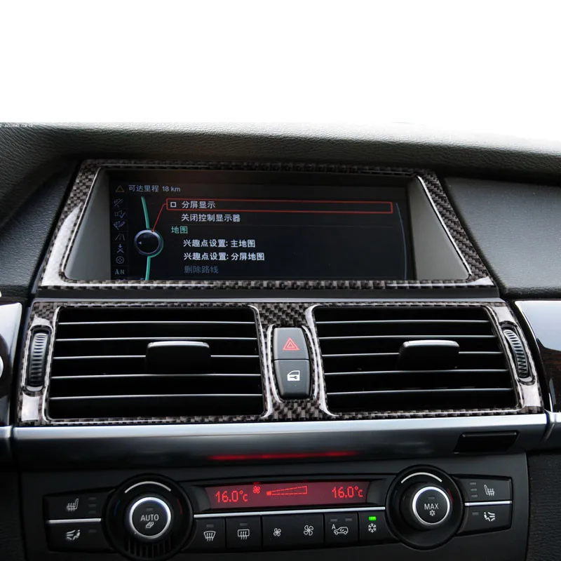 

For BMW E70 X5 E71 X6 2008-2013 Carbon Fiber Car Interior Central Control Air Conditioner Outlet Frame Cover Decoration Stickers