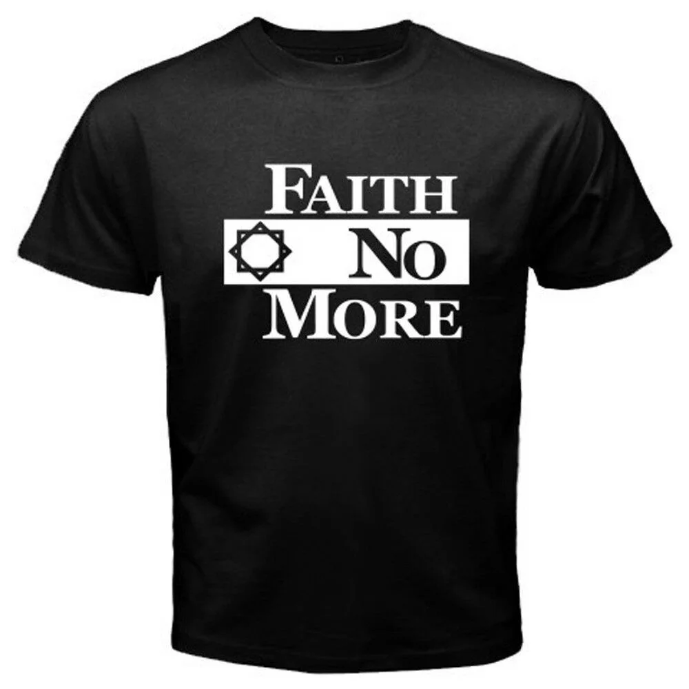 Мужская черная футболка с надписью FAITH NO MORE Star|Мужские футболки| |