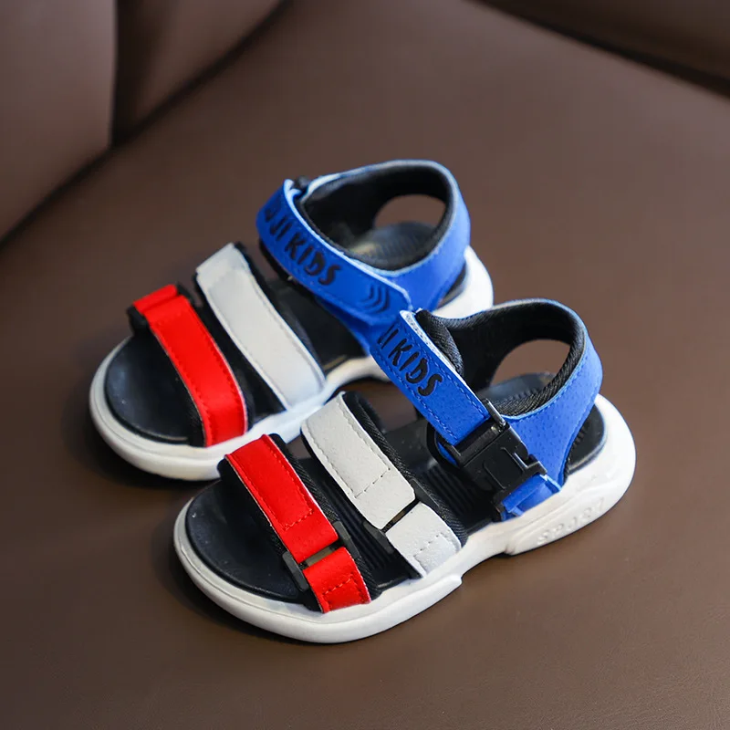 Сандалии Детские в полоску босоножки для мальчиков с надписью цвет раньше от 1 до
