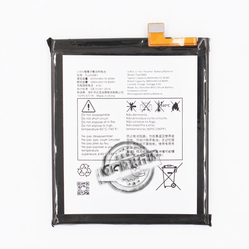 new 4000mah tlp038b1 replacement battery for alcatel one touch 5090y 7071d 7071dx xl a7 lte dual sim td lte phone batteries free global shipping