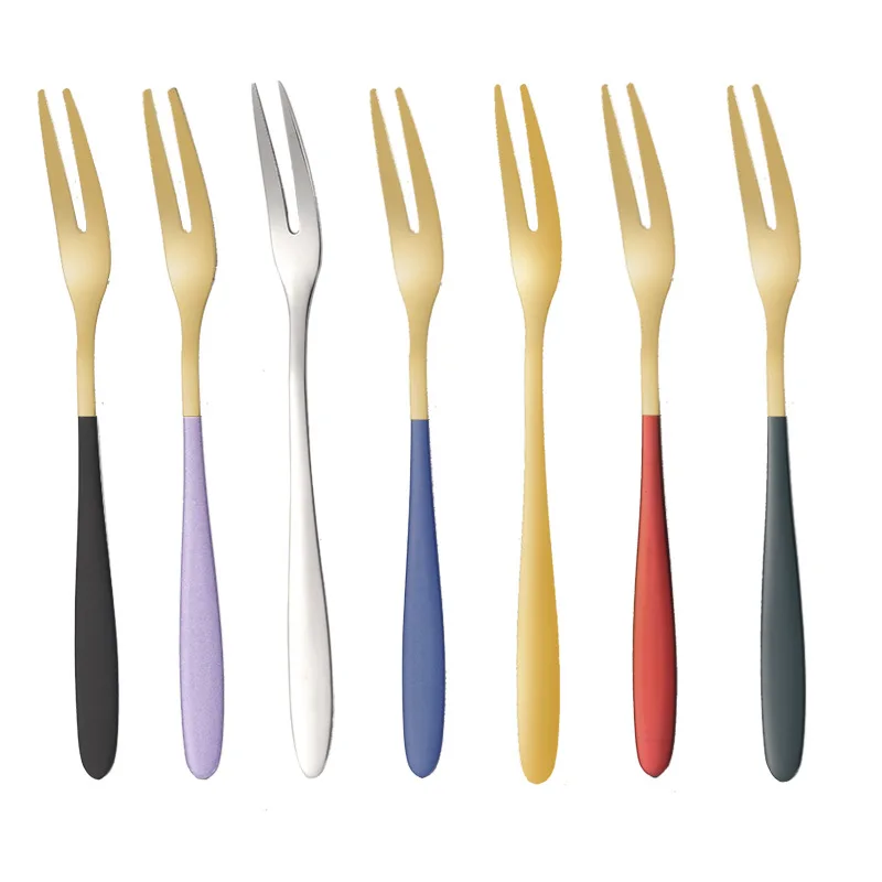 

Stainless Steel Fruit Fork Snack Dessert Fork Tableware Kitchen Supplies Canteen Cafeteria Home Flatware Hotel Dinner New