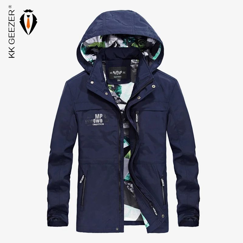 Мужская куртка Пальто ветровка бомбер капюшон Тонкая Свободная осень 2019 Уличная