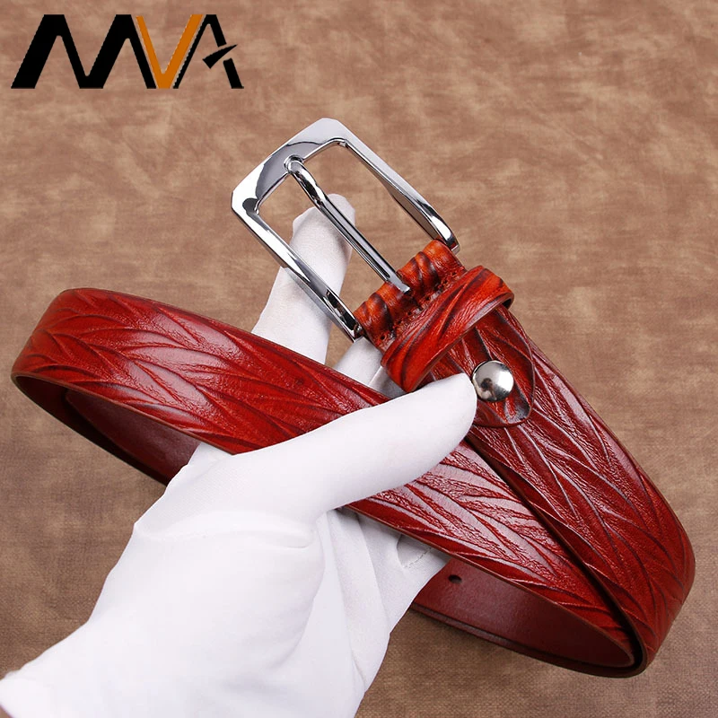 

MVA Belt Male Fashion Metal Alloy Pin Buckle Adult Luxury Men Belt Genuine Leather Jeans Designer Man Belts Casual Business B005