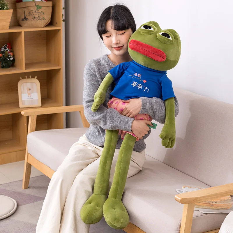 

60-100cm Fun Expression The Frog Sad Frog Plush Stuffed Toys Christmas Children's Girls Toys Gifts Home Decoration