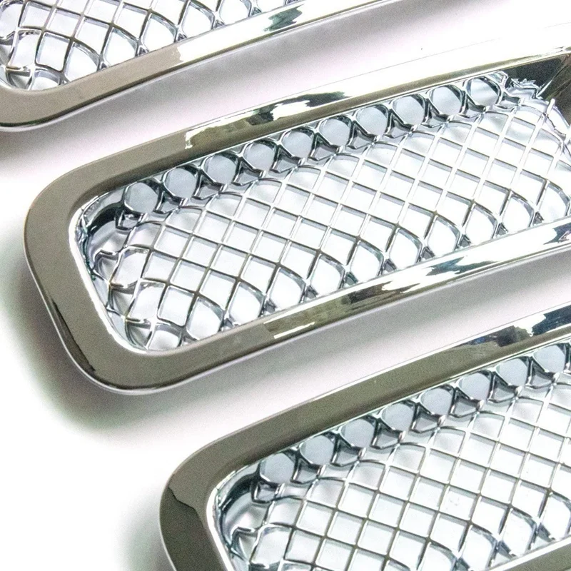 

Front Grille Grill Mesh Grille Insert Kit + Angry Eye Style Headlight Lamp Cover Trim for Jeep Patriot 2011-2016