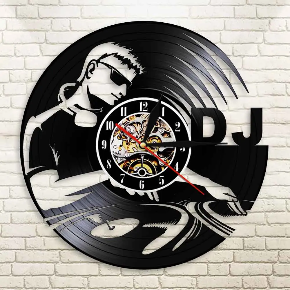 Настенные часы в стиле хип-хоп с виниловой пластиной | Дом и сад