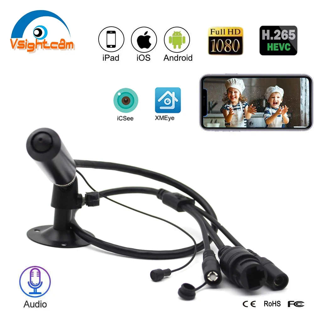 HD 2.0MP 1080P IMX307 сенсор H.265 P2P сетевая IP-камера безопасности Мини цилиндрическая
