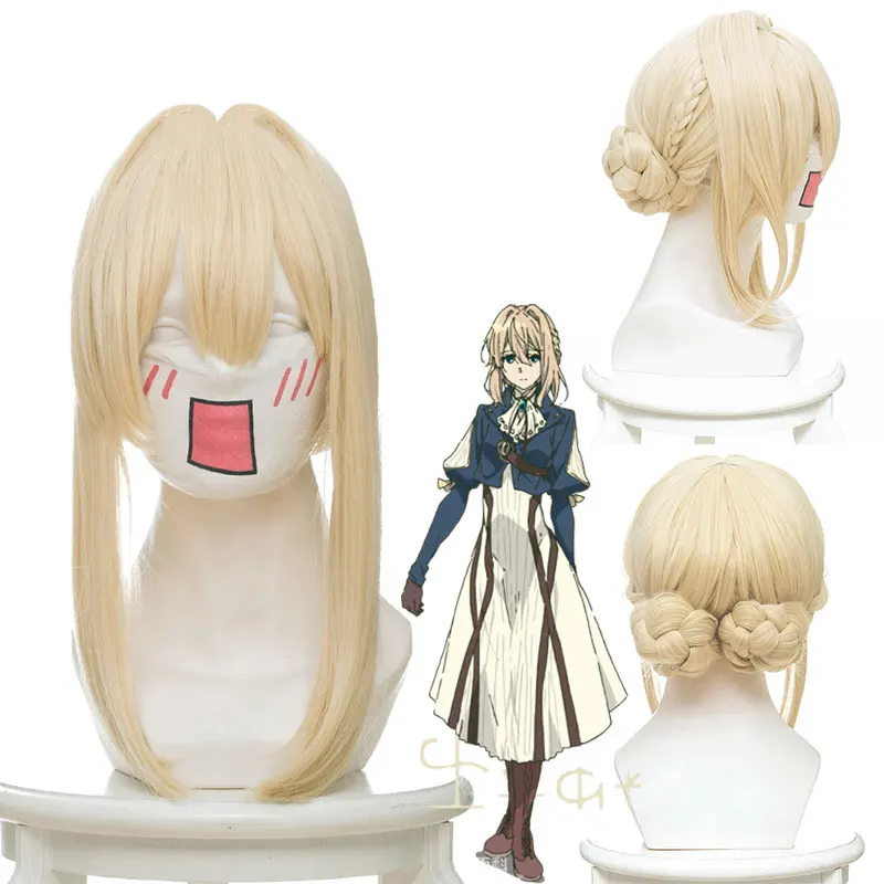 

Парик Фиолетовый Evergarden для косплея, термостойкие синтетические светлые волосы для женщин, аниме фиолетовый, Evergarden