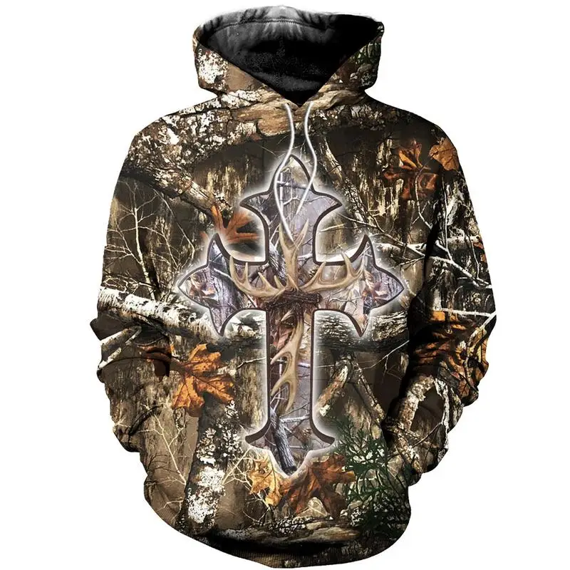 

Latest 3D printing hunting zipper Hoodie fashion Sweatshirt