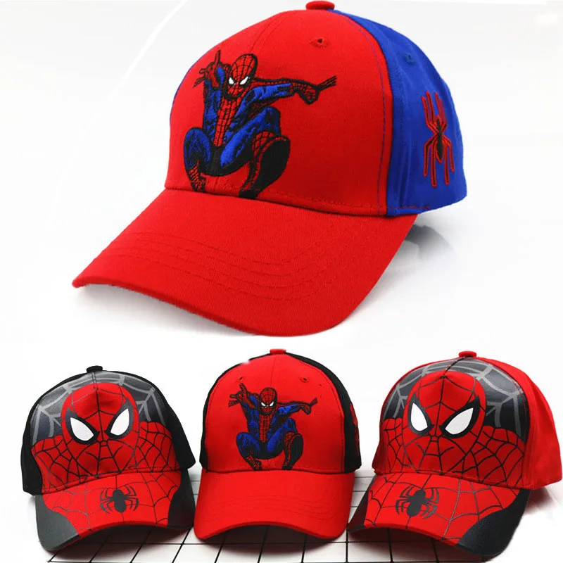 

2-8Y Spiderman Student Hat Boy Girl Travel Caps Disney Anime Figure Marvel Series Shading Cap Children's Birthday Gifts