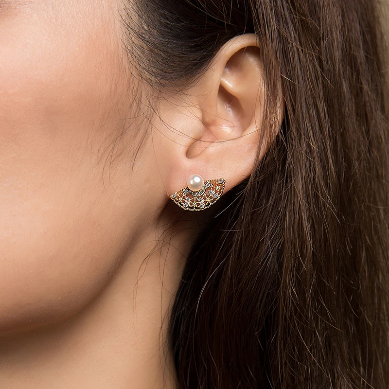 Женские серьги с пресноводным жемчугом SA SILVERAG длинные из серебра 2019 пробы в стиле