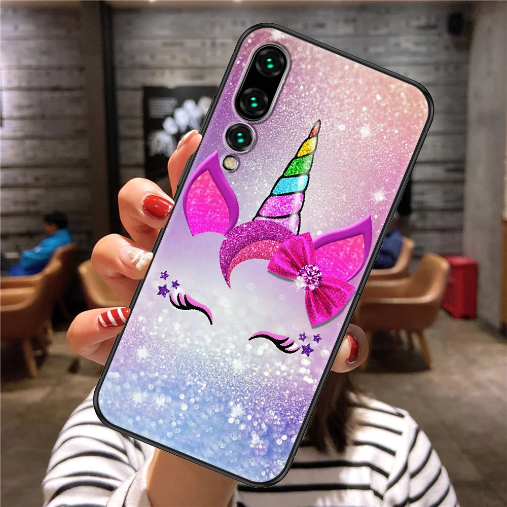 Милый мультяшный Радужный Единорог чехол для телефона Huawei P Mate P10 P20 P30 P40 10 20 Smart Z Pro